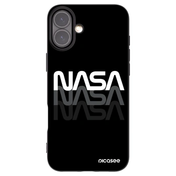 Picasee silikonowe czarne etui na Apple iPhone 16 Plus - NASA Triple