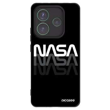Picasee silikonowe czarne etui na Xiaomi Redmi Note 14 5G - NASA Triple