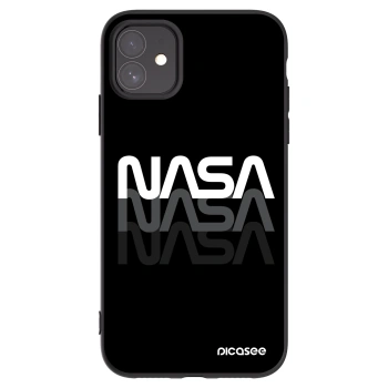 Picasee silikonowe czarne etui na Apple iPhone 11 - NASA Triple