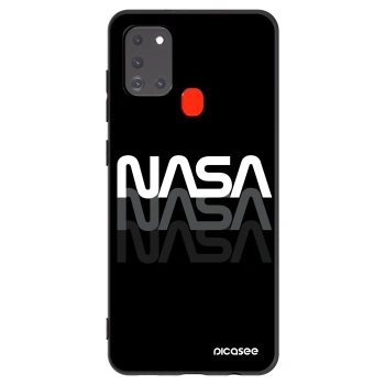 Picasee silikonowe czarne etui na Samsung Galaxy A21s - NASA Triple