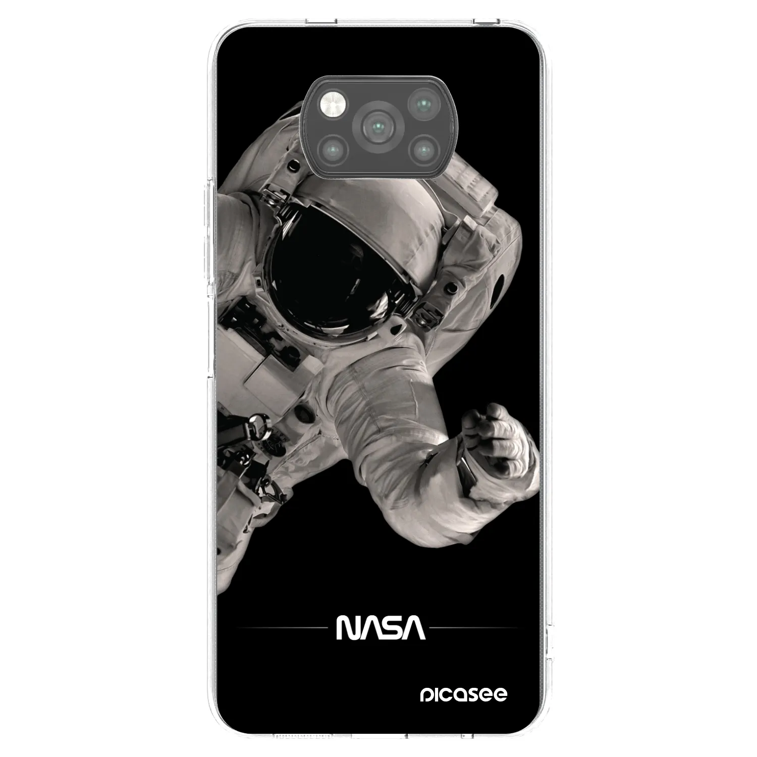 Picasee silikonowe czarne etui na Xiaomi Poco X3 - Astronaut Big