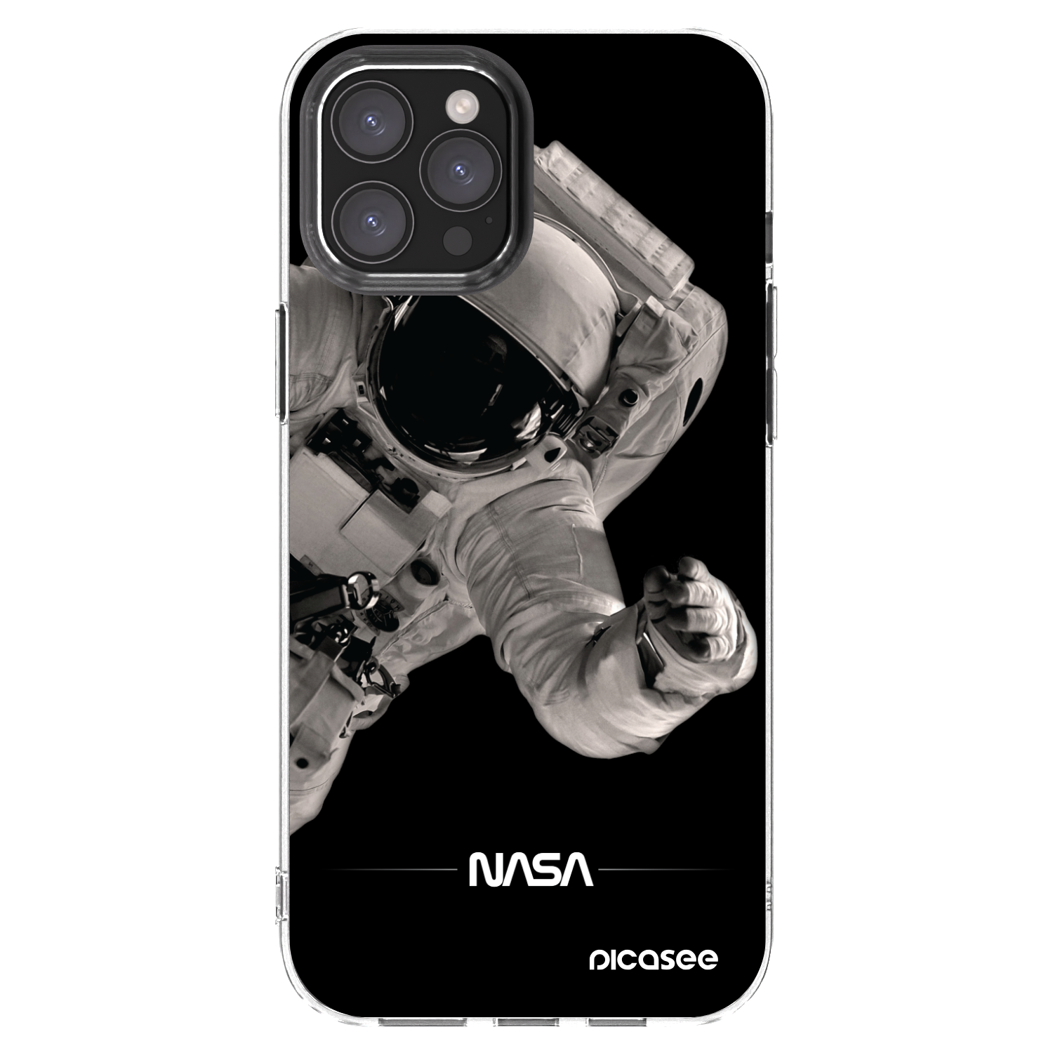 Picasee silikonowe przeźroczyste etui na Apple iPhone 12 Pro Max - Astronaut Big