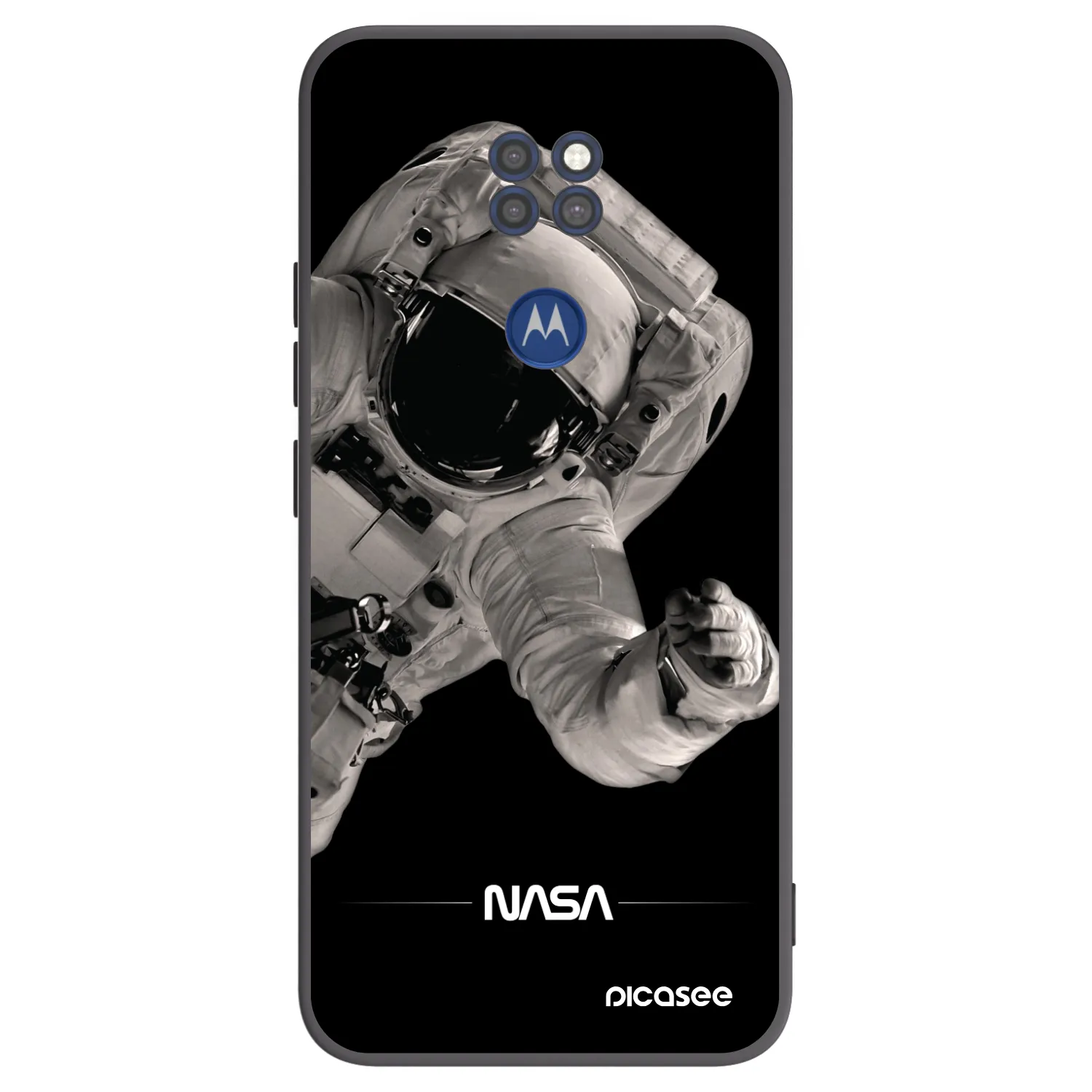Picasee silikonowe czarne etui na Motorola Moto G9 Play - Astronaut Big