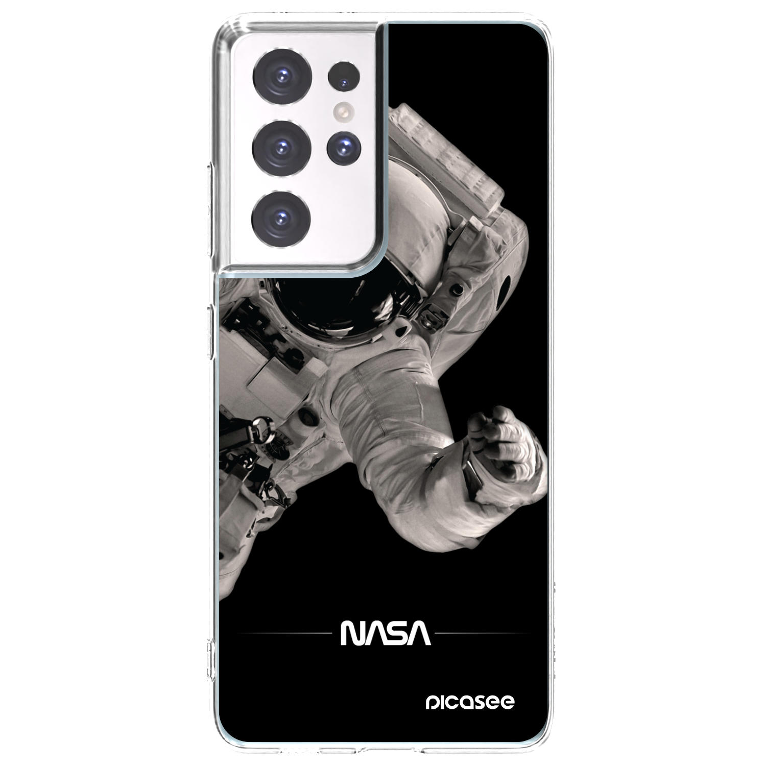 Picasee silikonowe przeźroczyste etui na Samsung Galaxy S21 Ultra 5G G998B - Astronaut Big