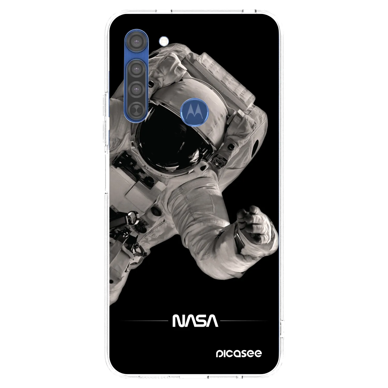 Picasee silikonowe przeźroczyste etui na Motorola Moto G8 - Astronaut Big