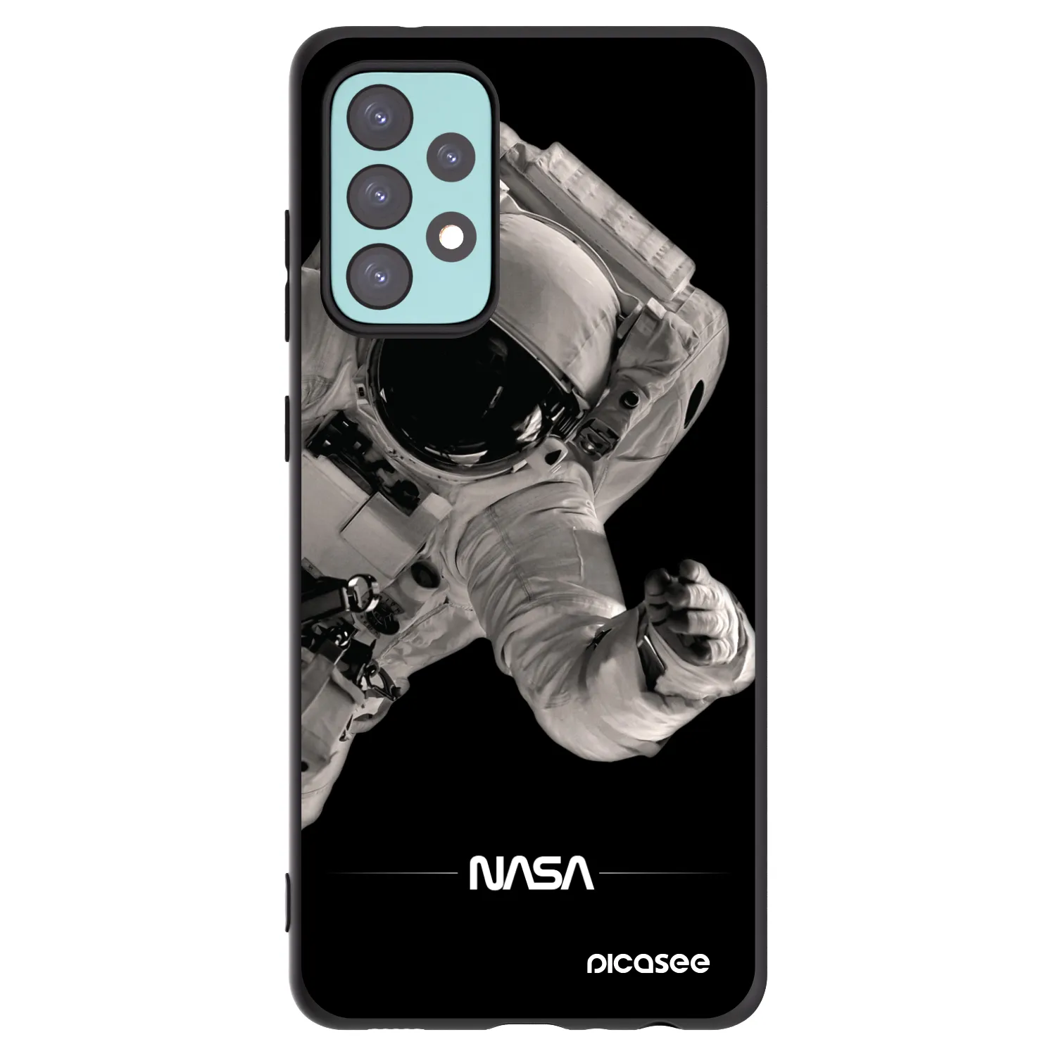Picasee silikonowe czarne etui na Samsung Galaxy A72 A725F - Astronaut Big
