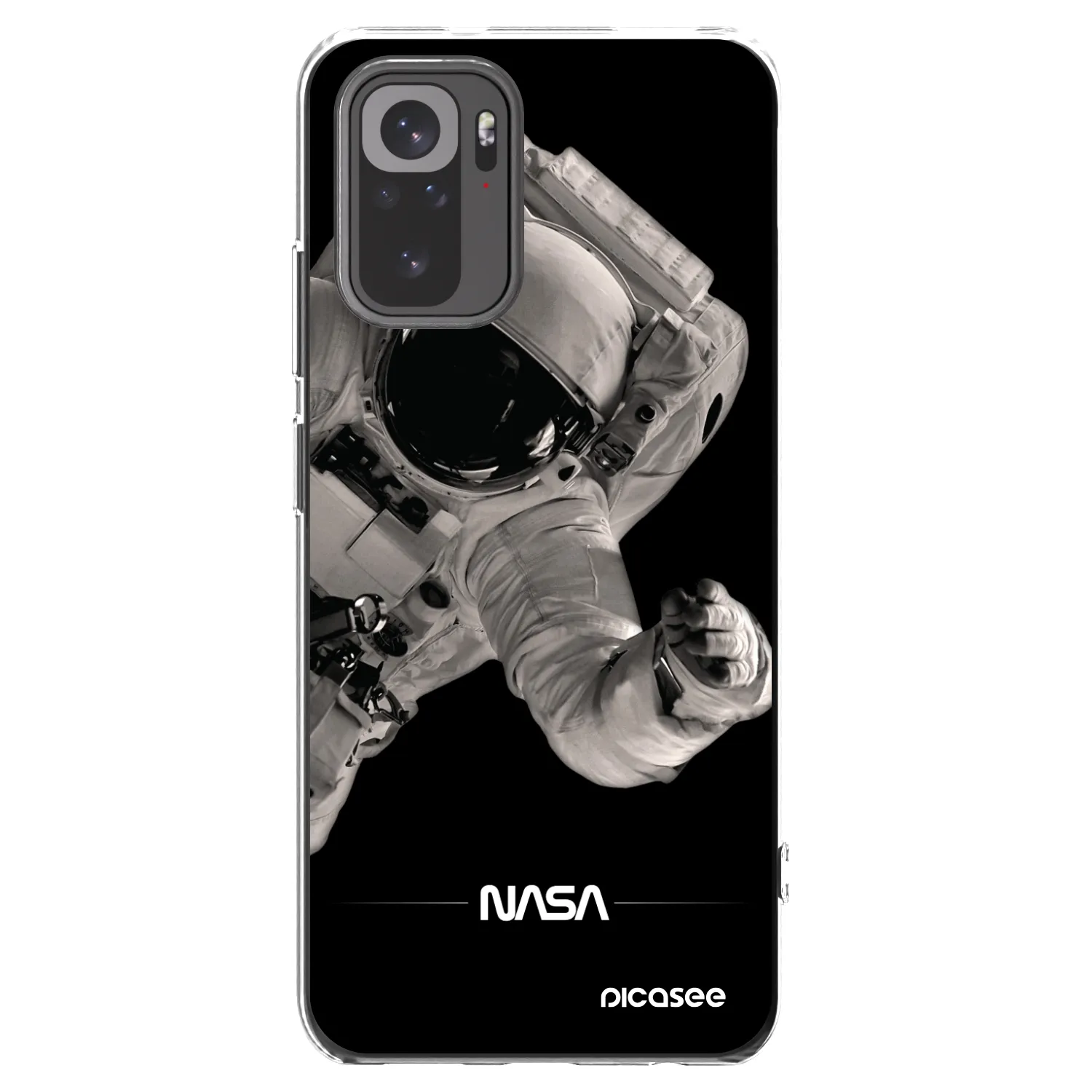 Picasee silikonowe przeźroczyste etui na Xiaomi Redmi Note 10S - Astronaut Big