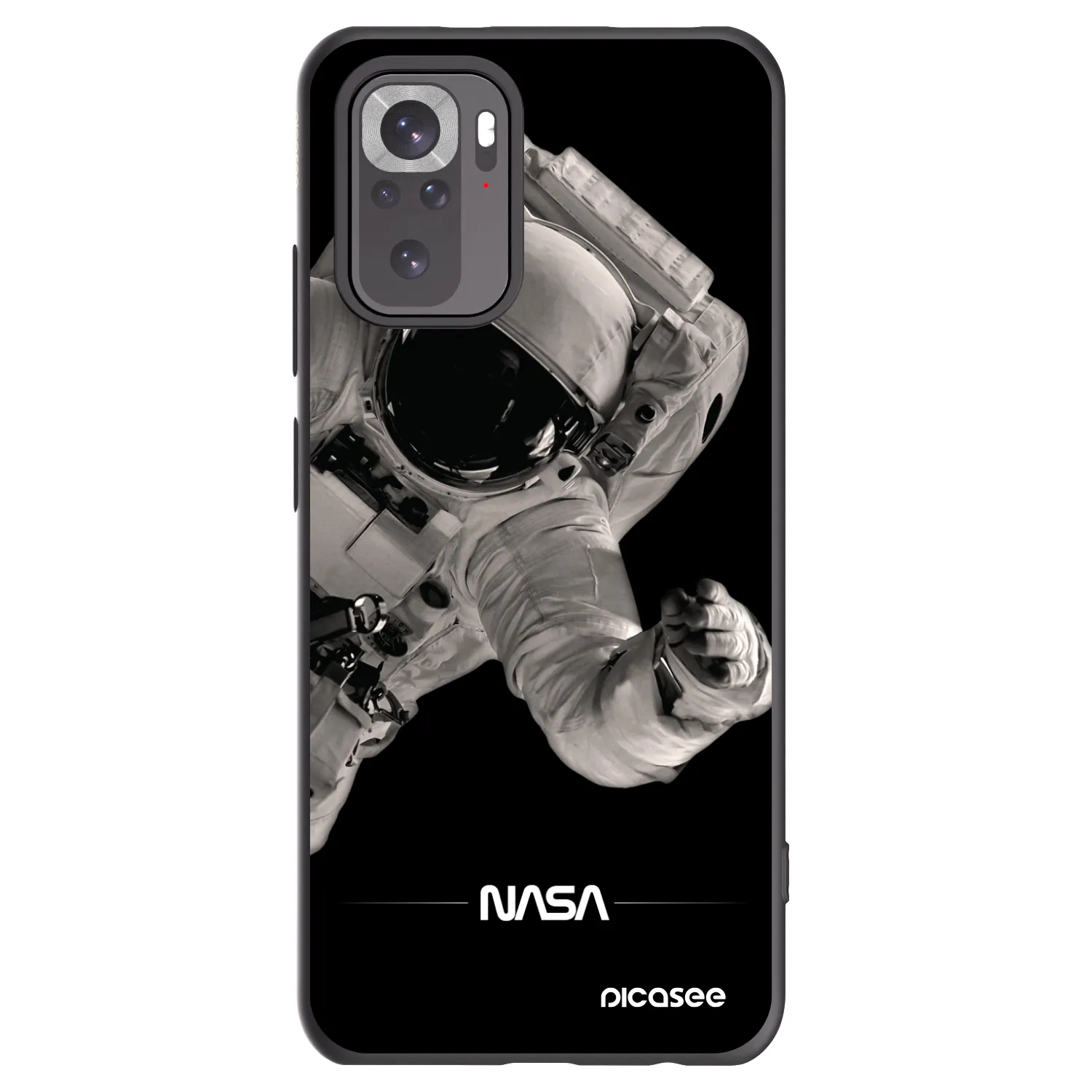 Picasee silikonowe czarne etui na Xiaomi Redmi Note 10S - Astronaut Big