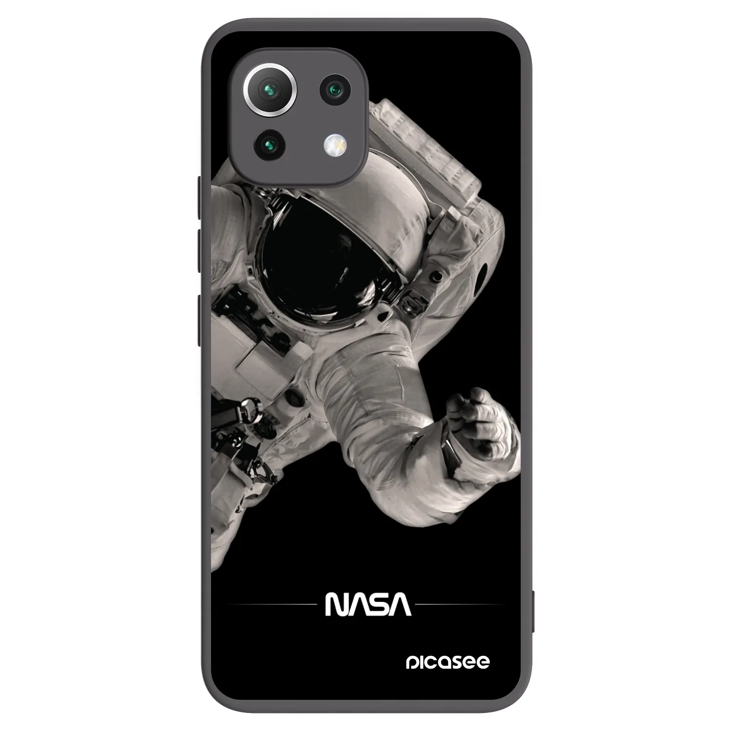 Picasee silikonowe czarne etui na Xiaomi Mi 11 Lite - Astronaut Big