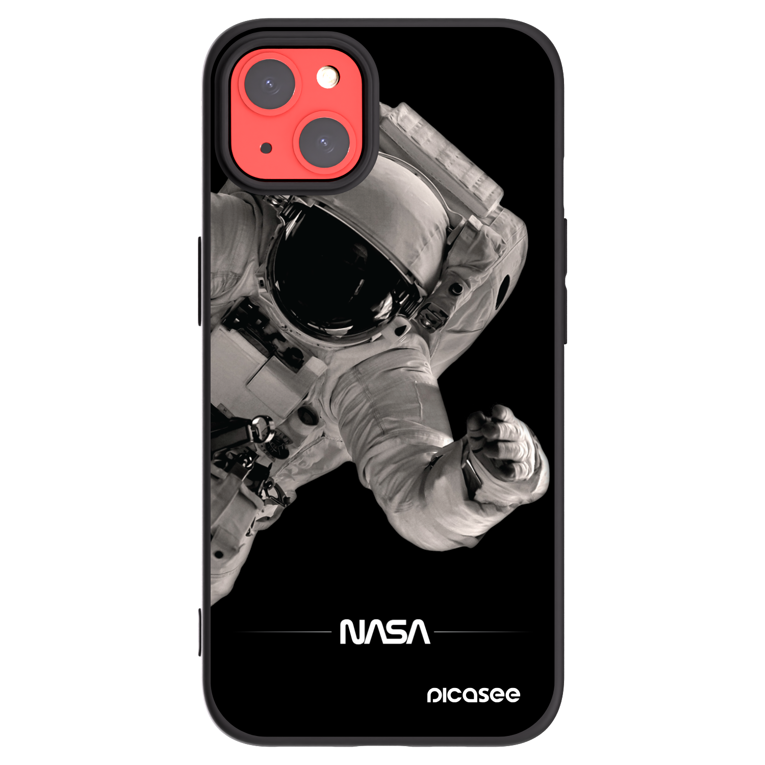 Picasee silikonowe czarne etui na Apple iPhone 13 - Astronaut Big