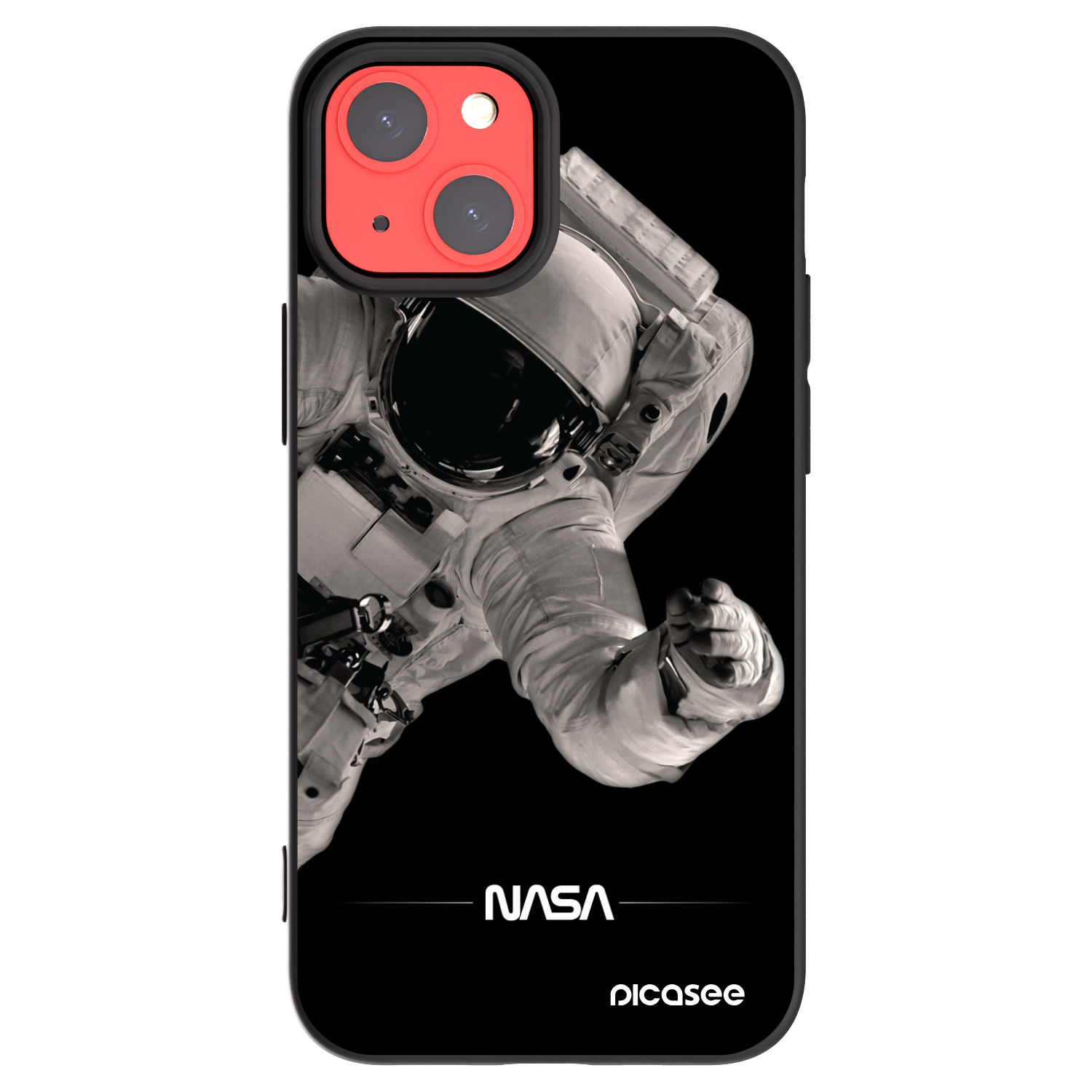 Picasee silikonowe czarne etui na Apple iPhone 13 mini - Astronaut Big