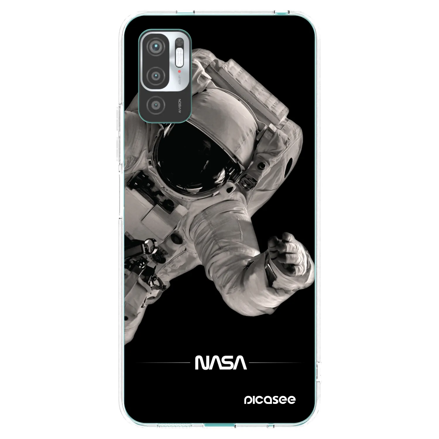 Picasee silikonowe przeźroczyste etui na Xiaomi Redmi Note 10 5G - Astronaut Big