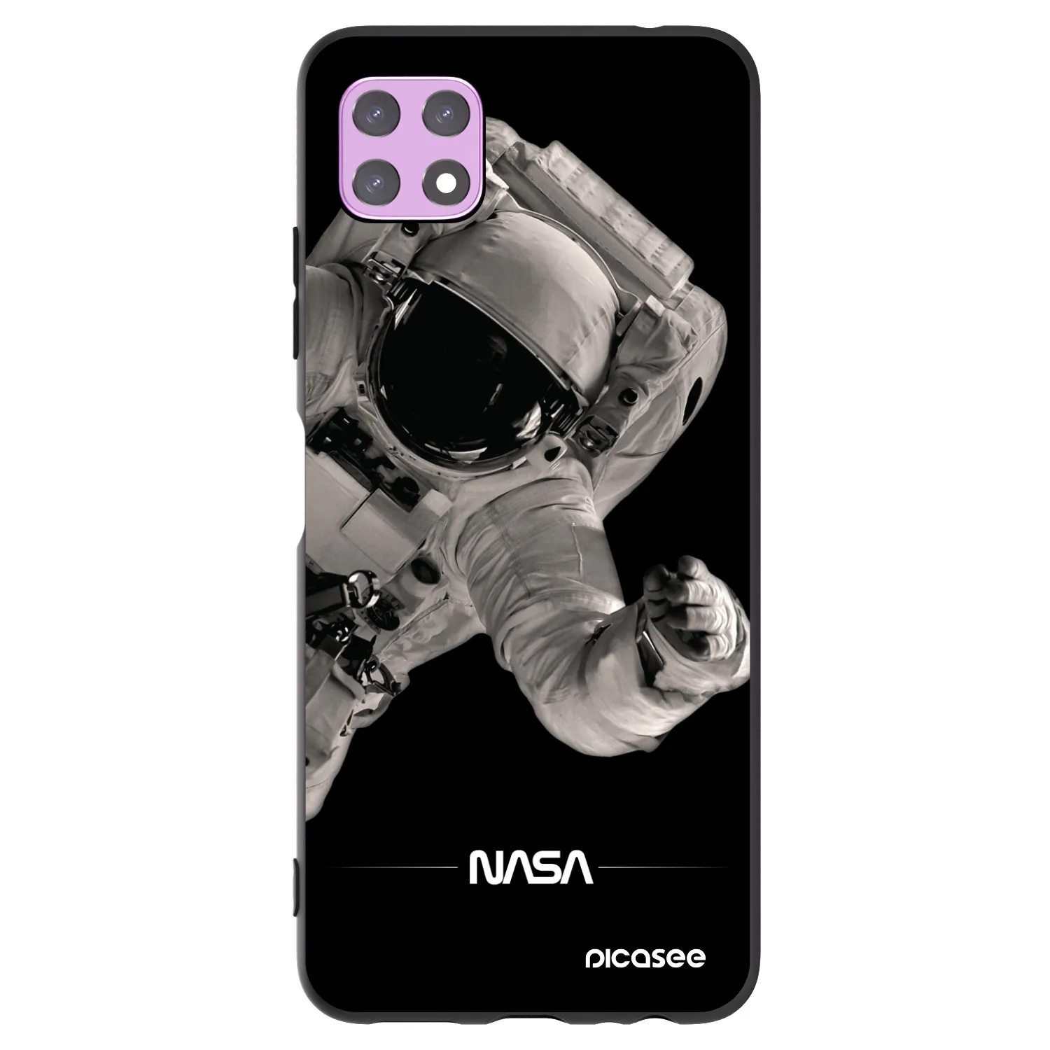 Picasee silikonowe czarne etui na Samsung Galaxy A22 A226B 5G - Astronaut Big