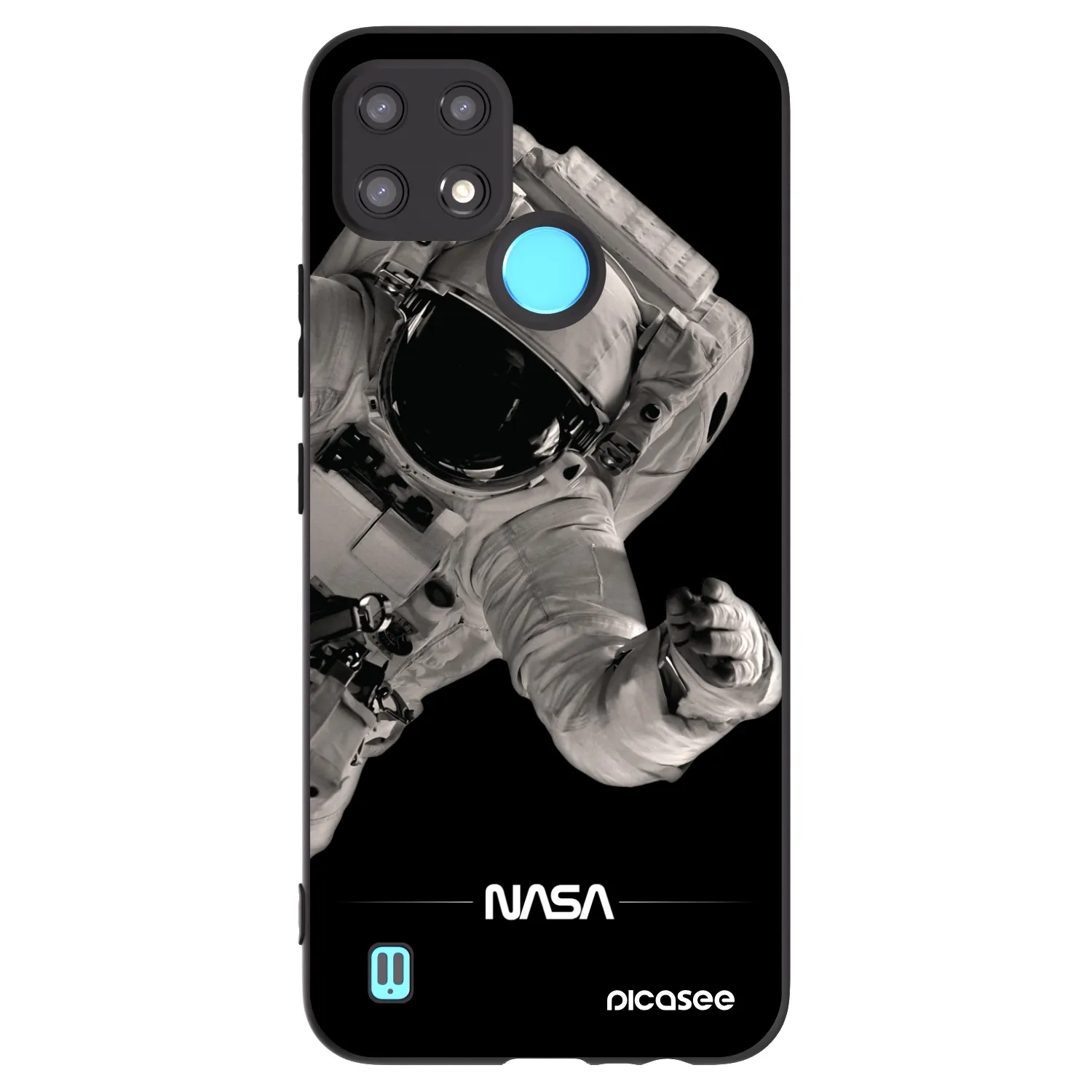 Picasee silikonowe czarne etui na Realme C21 - Astronaut Big