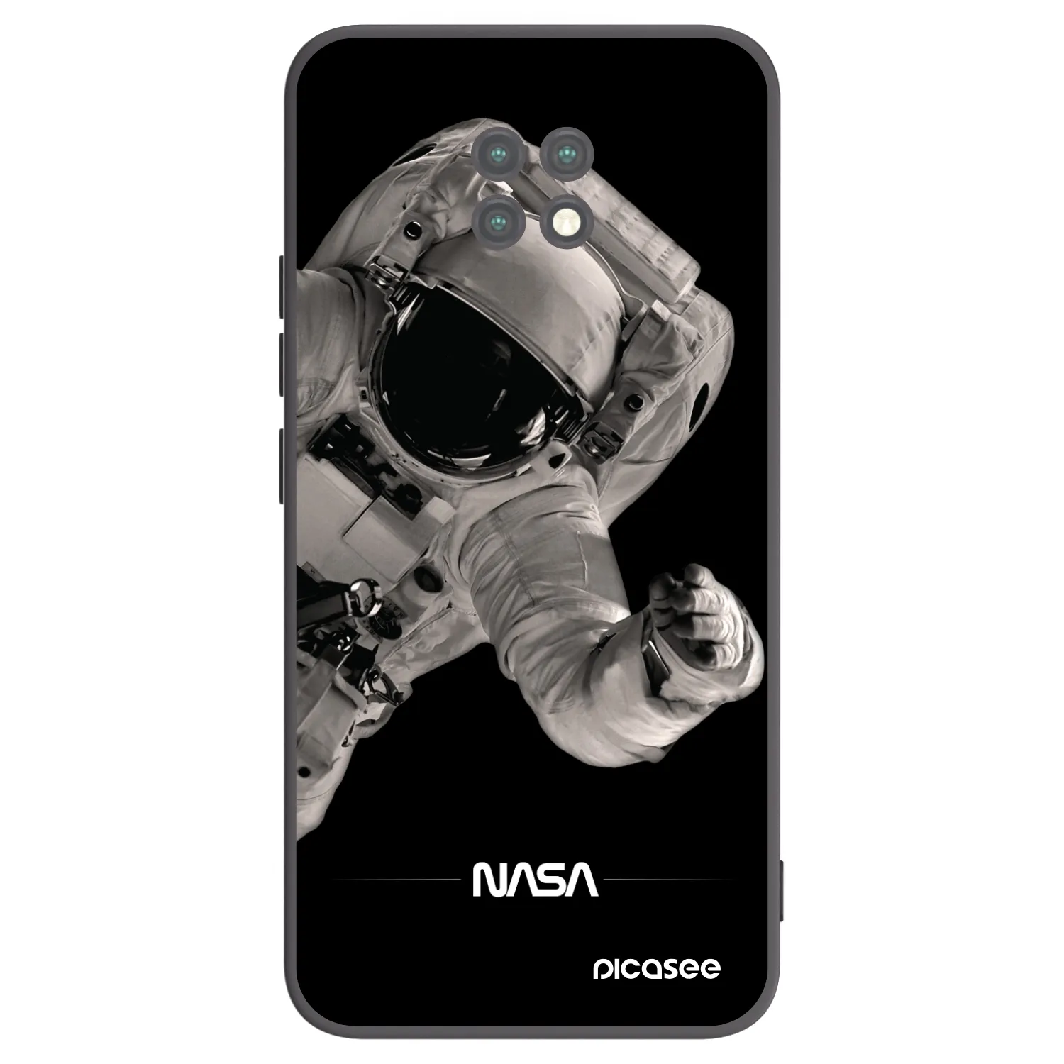 Picasee silikonowe czarne etui na Xiaomi Redmi Note 9T - Astronaut Big