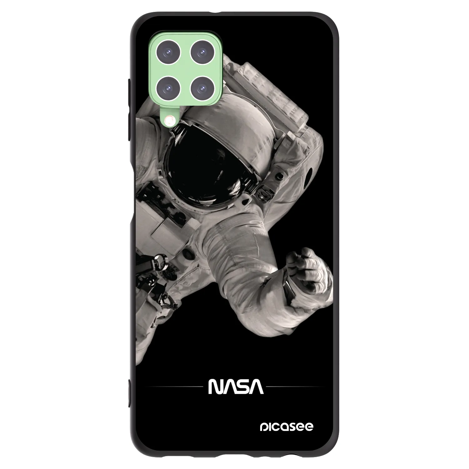 Picasee silikonowe czarne etui na Samsung Galaxy A22 A225F 4G - Astronaut Big