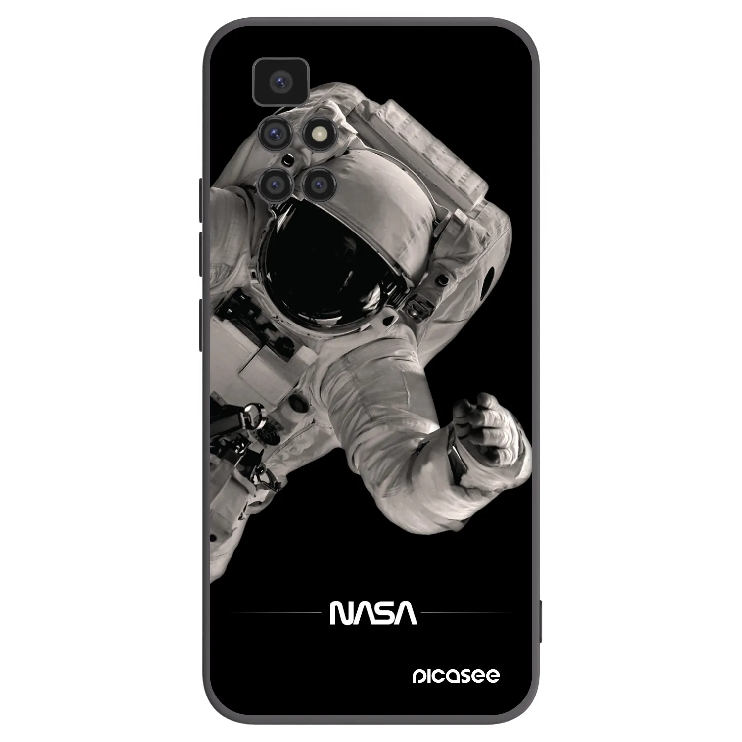 Picasee silikonowe czarne etui na Xiaomi Redmi 10 - Astronaut Big