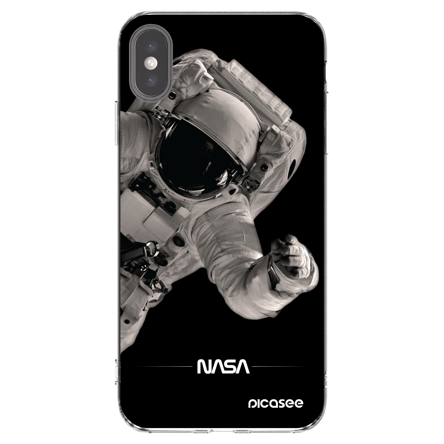 Picasee silikonowe przeźroczyste etui na Apple iPhone XS Max - Astronaut Big