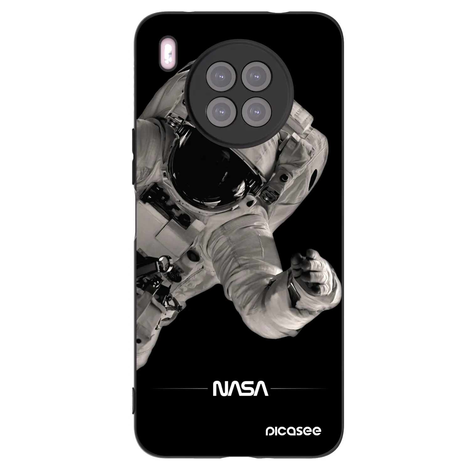 Picasee silikonowe czarne etui na Huawei Nova 8i - Astronaut Big