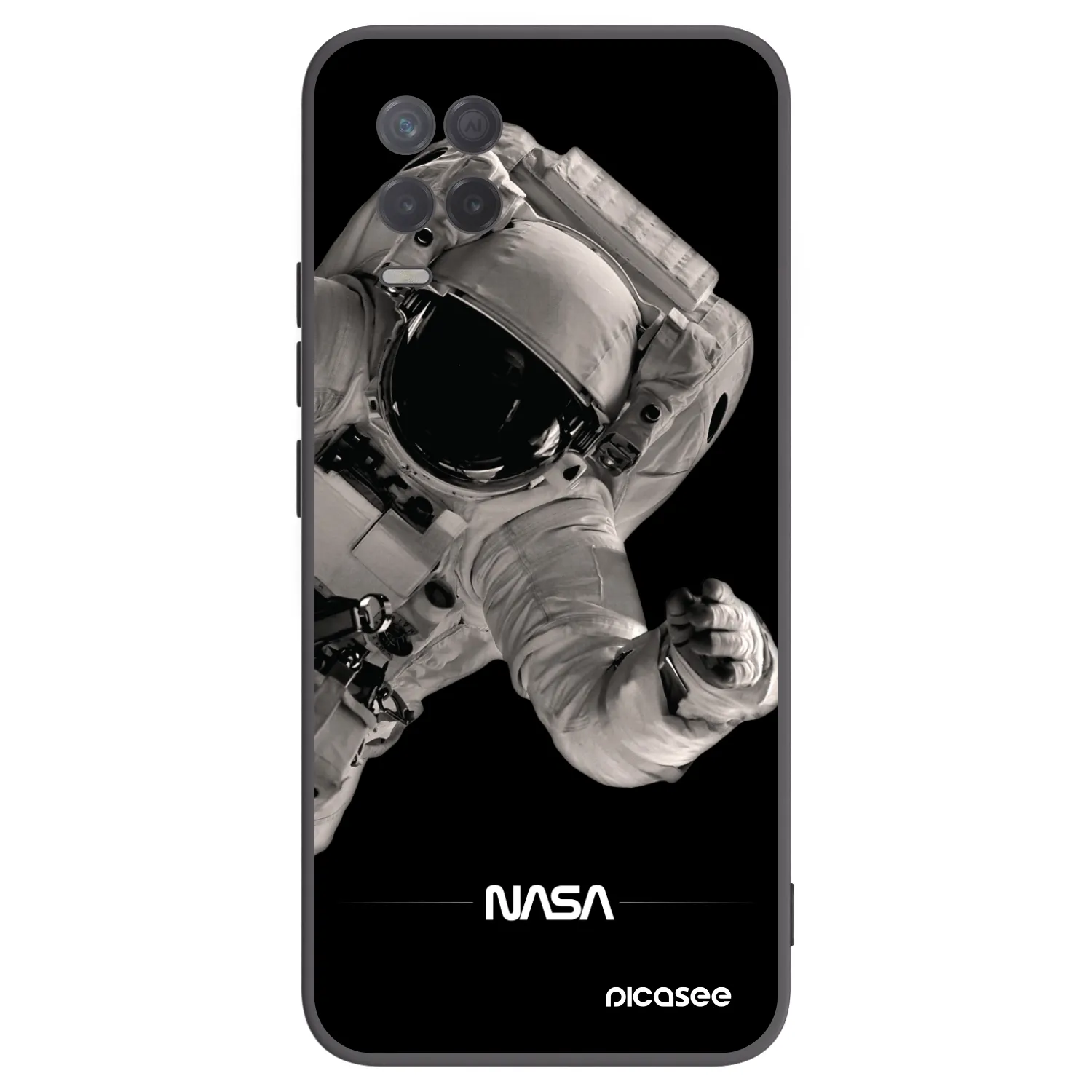 Picasee silikonowe czarne etui na Realme 8 5G - Astronaut Big