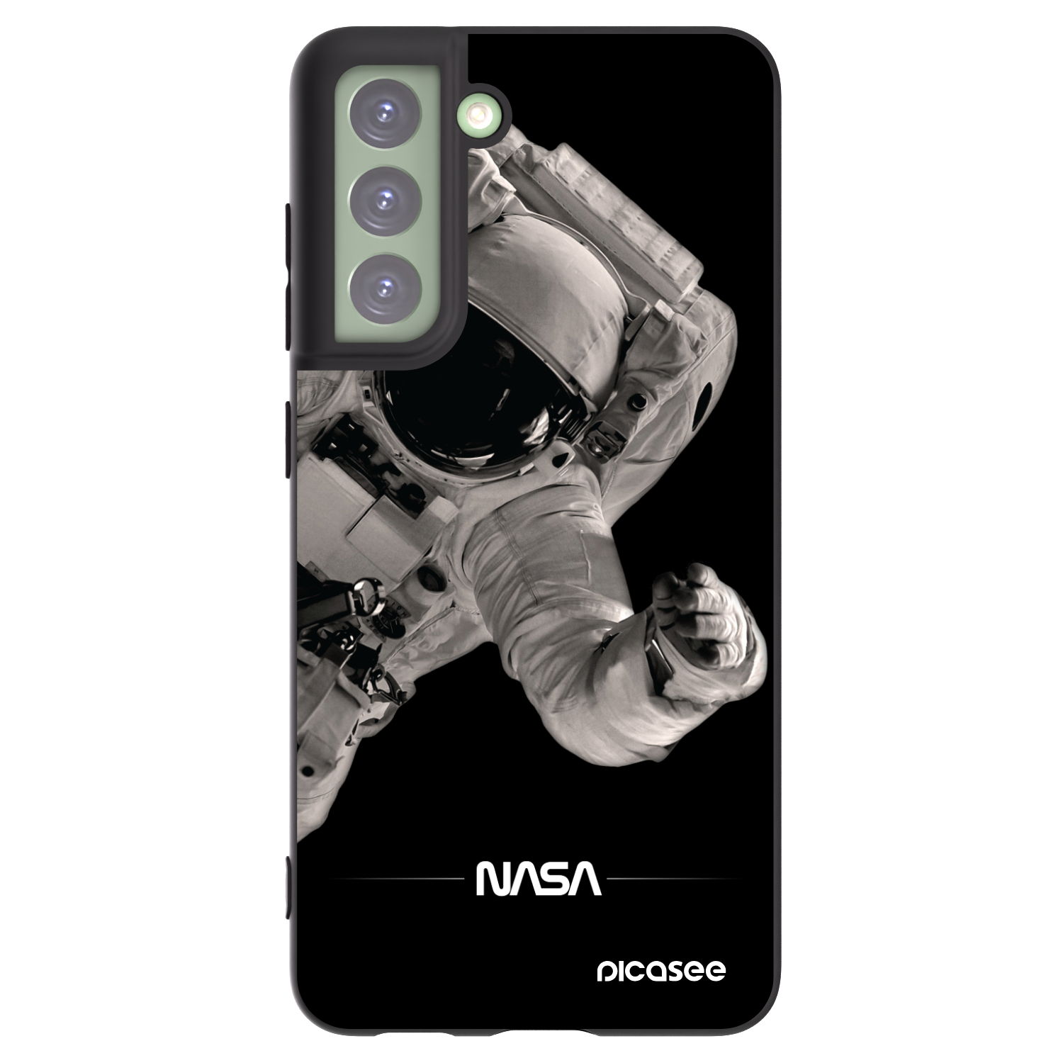 Picasee silikonowe czarne etui na Samsung Galaxy S21 FE 5G - Astronaut Big