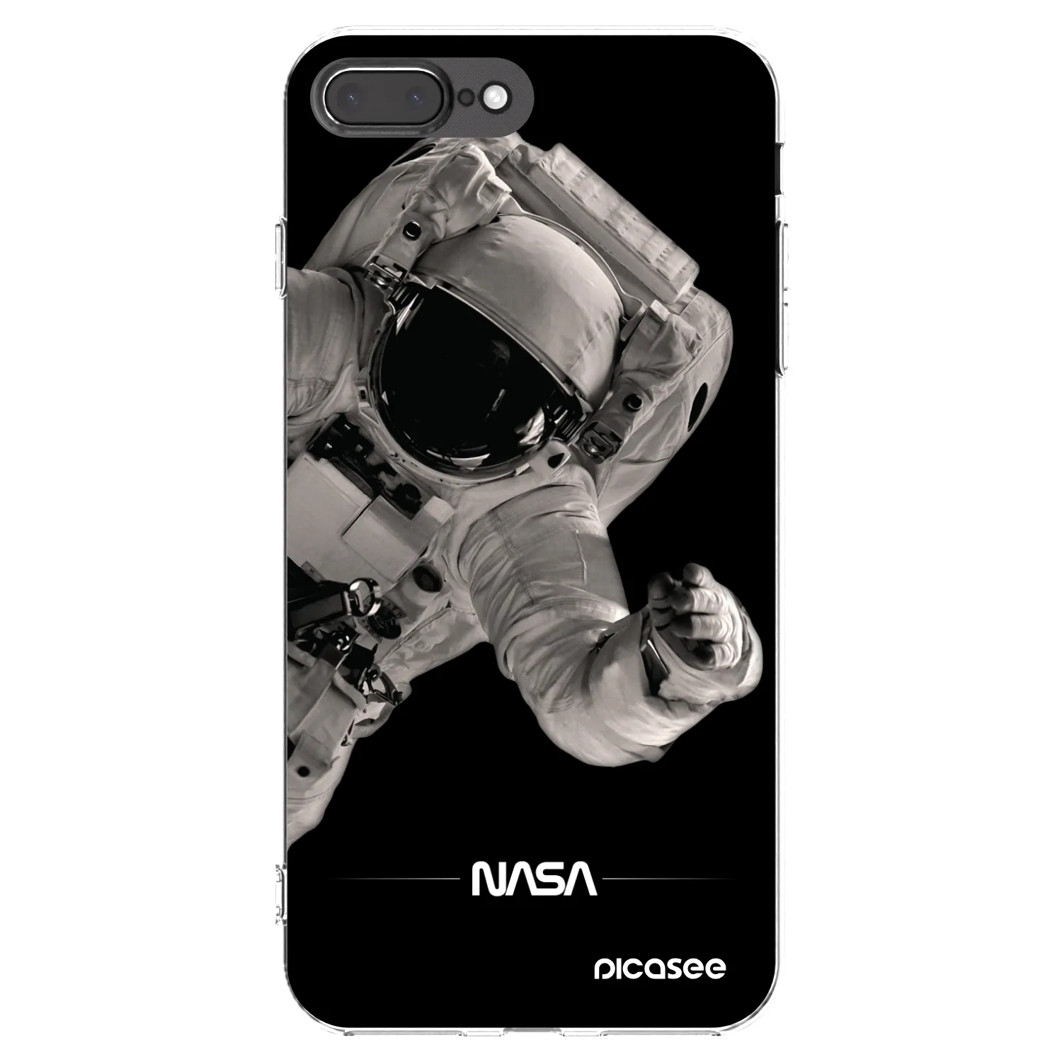 Picasee silikonowe przeźroczyste etui na Apple iPhone 7 Plus - Astronaut Big