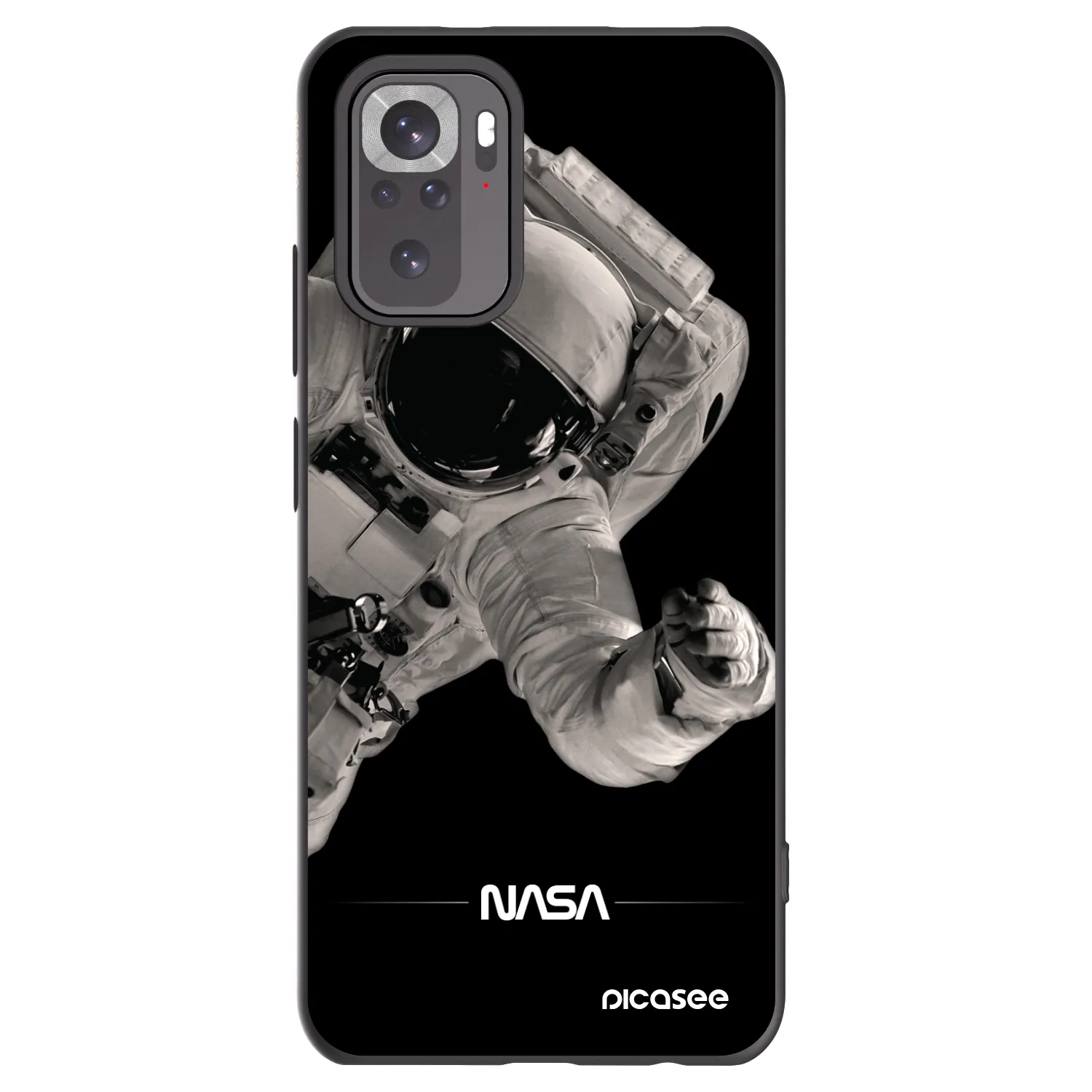 Picasee silikonowe czarne etui na Xiaomi Redmi Note 11S 4G - Astronaut Big