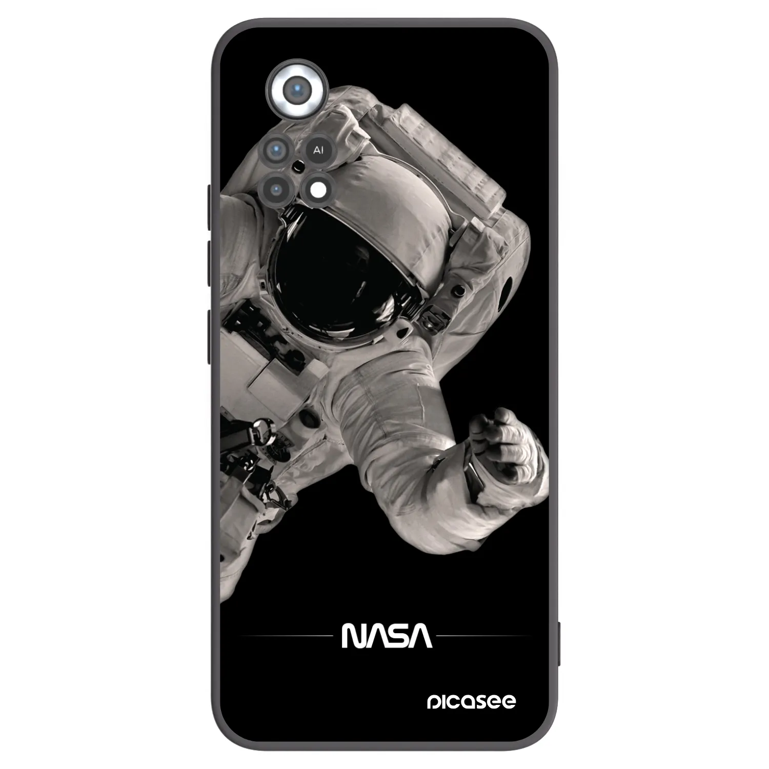 Picasee silikonowe czarne etui na Xiaomi Poco X4 Pro 5G - Astronaut Big