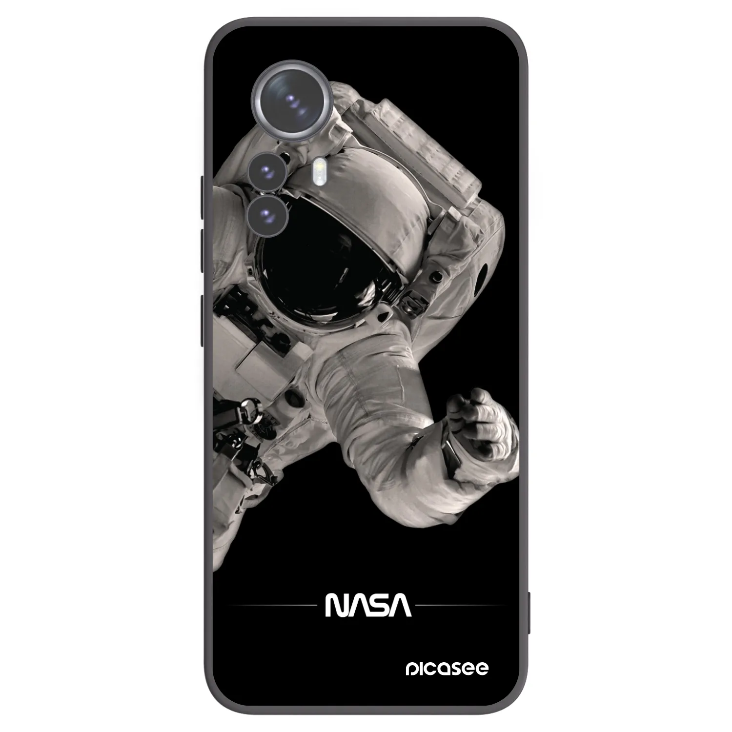 Picasee silikonowe czarne etui na Xiaomi 12 Pro - Astronaut Big