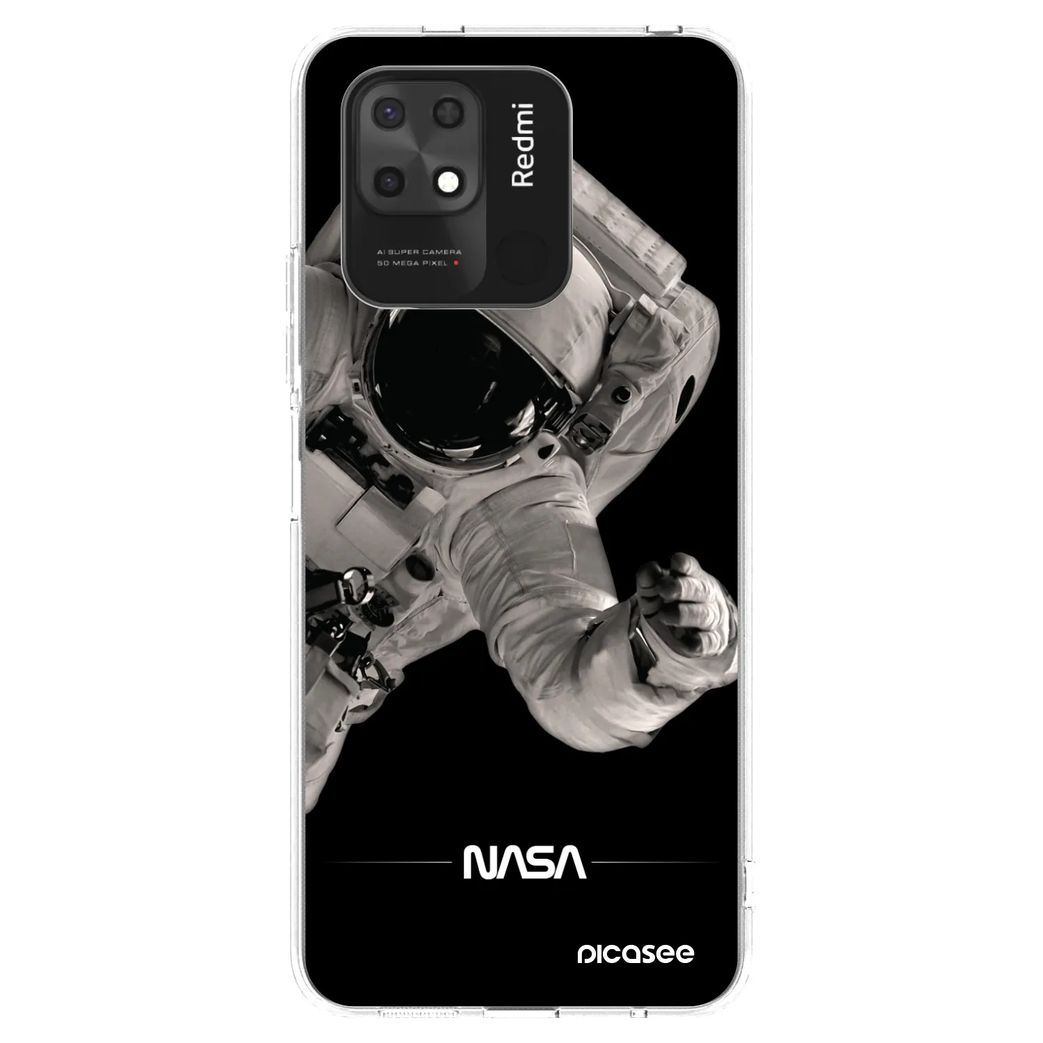 Picasee silikonowe przeźroczyste etui na Xiaomi Redmi 10C - Astronaut Big