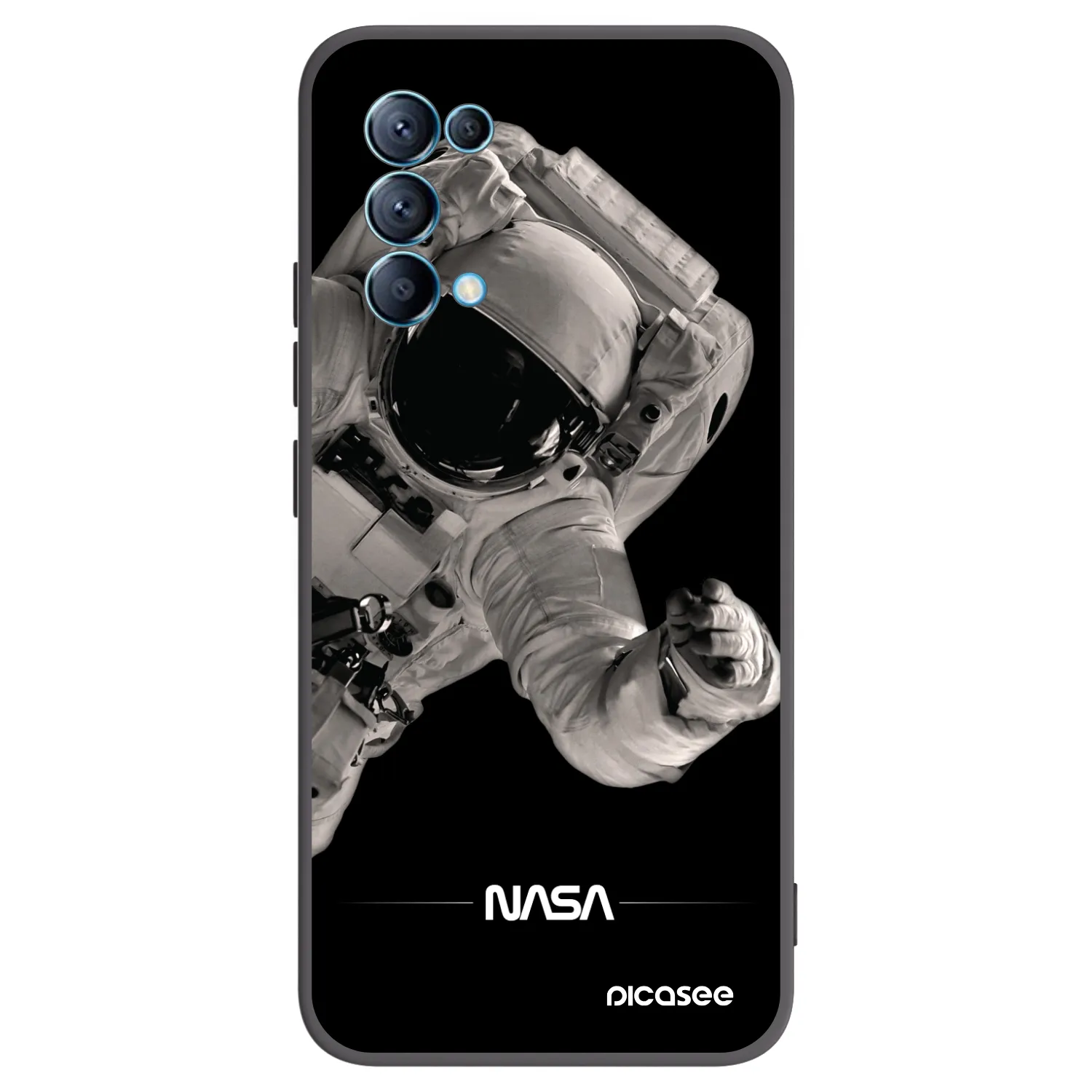 Picasee silikonowe czarne etui na OPPO Reno 5 5G - Astronaut Big