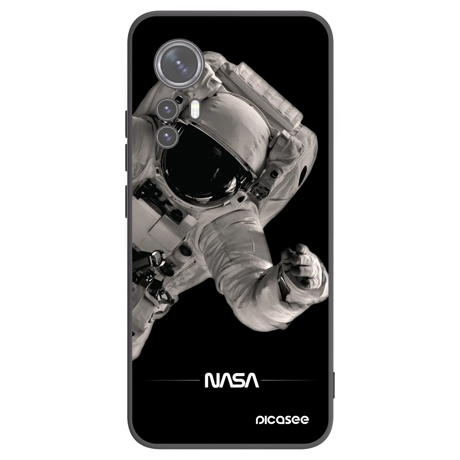 Picasee silikonowe czarne etui na Xiaomi 12X - Astronaut Big