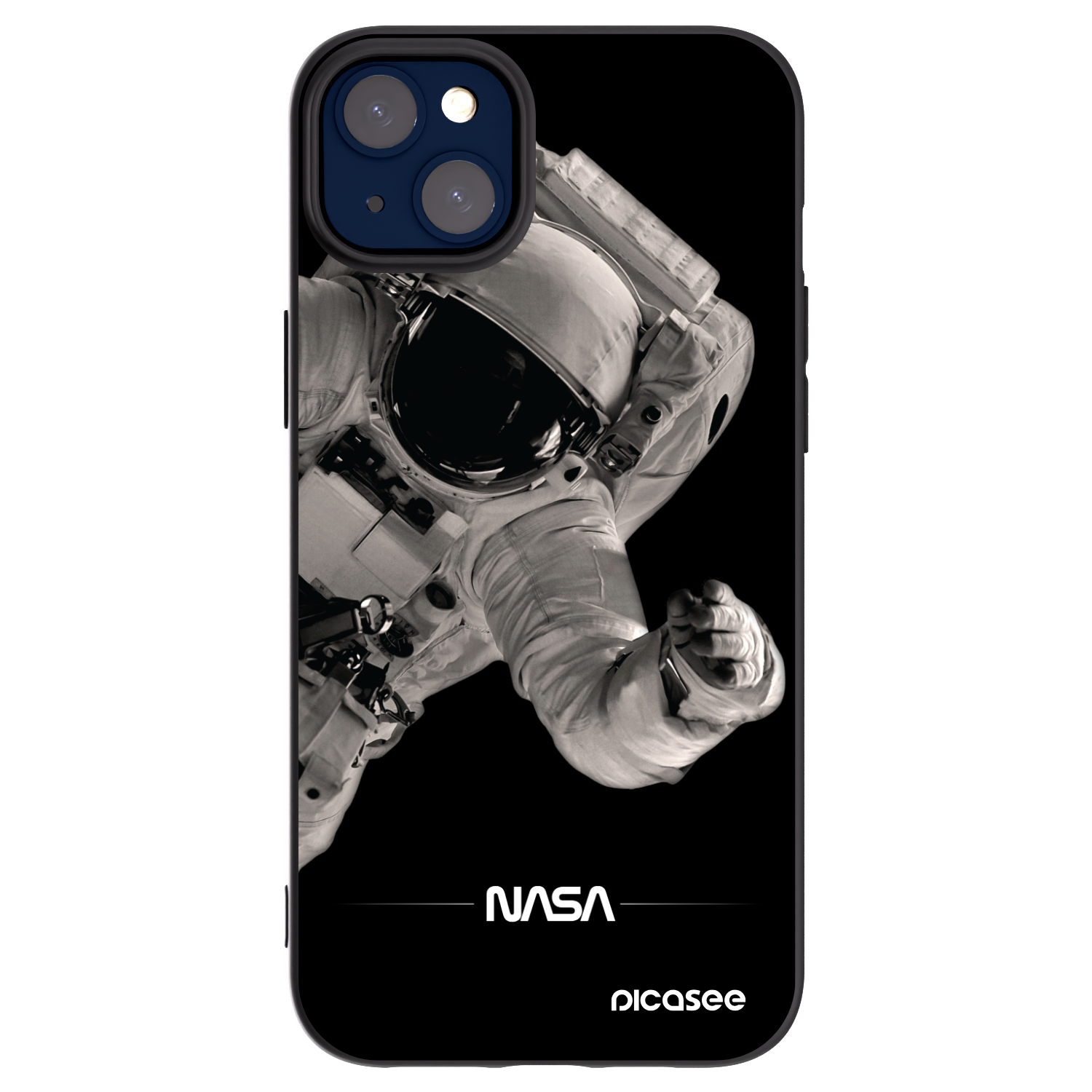 Picasee silikonowe czarne etui na Apple iPhone 14 Plus - Astronaut Big