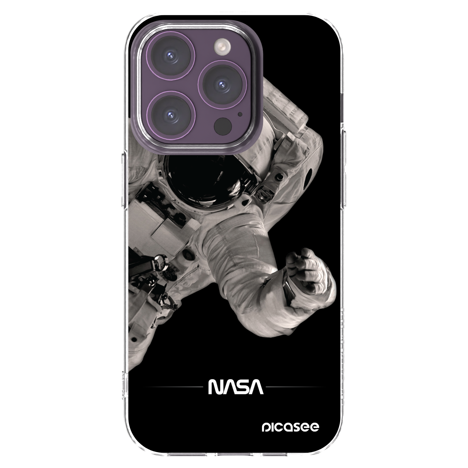 Picasee silikonowe przeźroczyste etui na Apple iPhone 14 Pro - Astronaut Big
