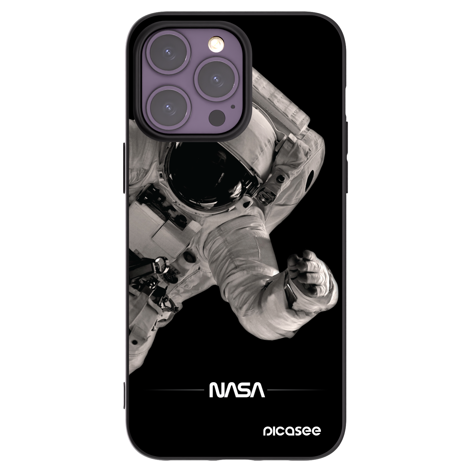 Picasee silikonowe czarne etui na Apple iPhone 14 Pro Max - Astronaut Big