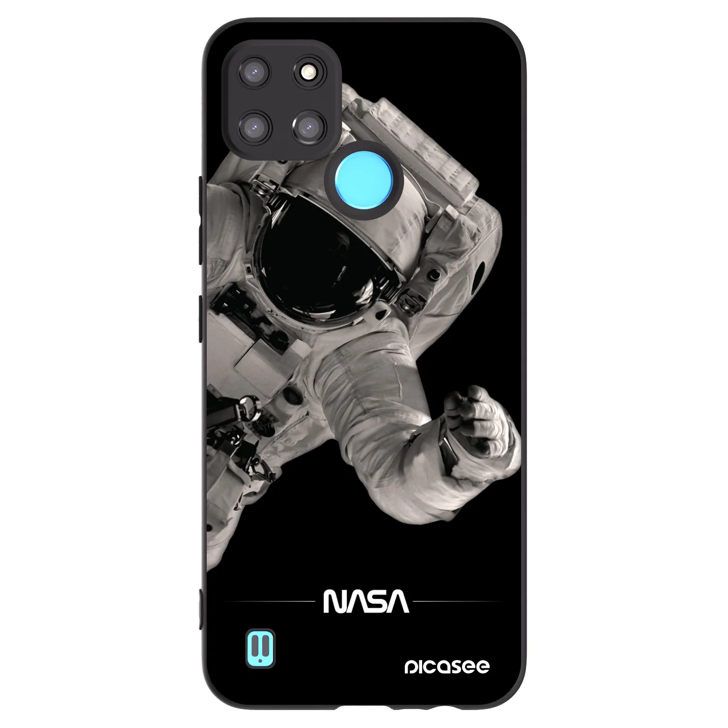 Picasee silikonowe czarne etui na Realme C21Y - Astronaut Big