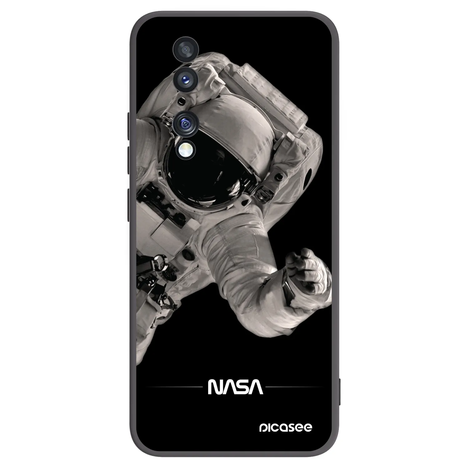 Picasee silikonowe czarne etui na Honor 70 - Astronaut Big