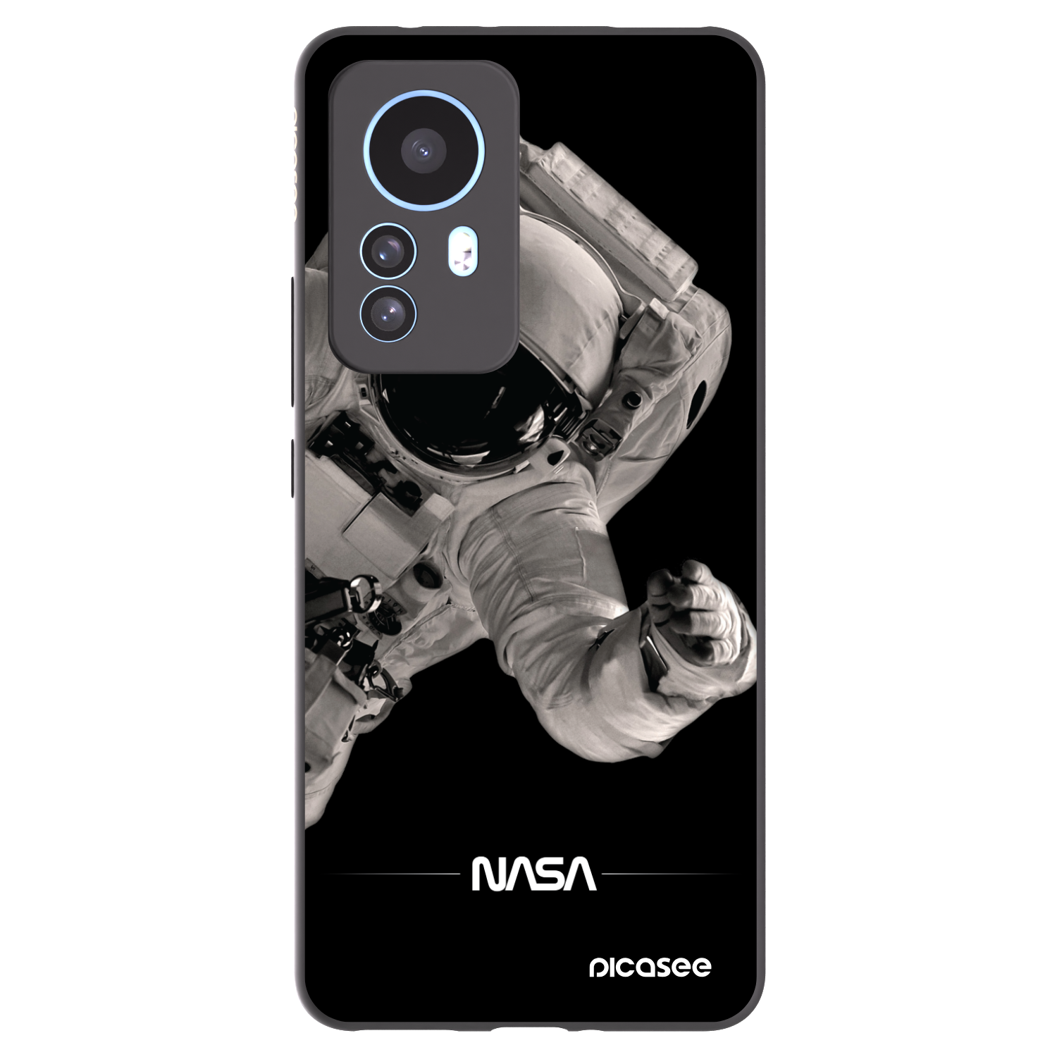 Picasee silikonowe czarne etui na Xiaomi 12T - Astronaut Big