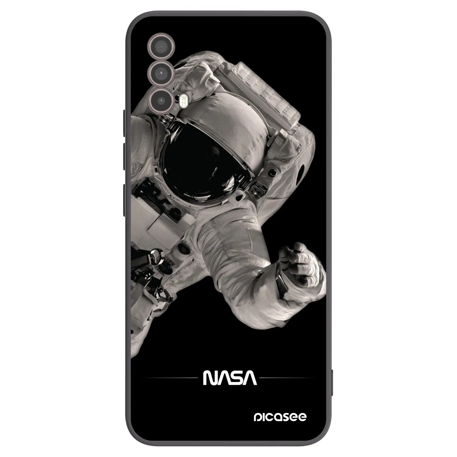 Picasee silikonowe czarne etui na Motorola Moto E40 - Astronaut Big