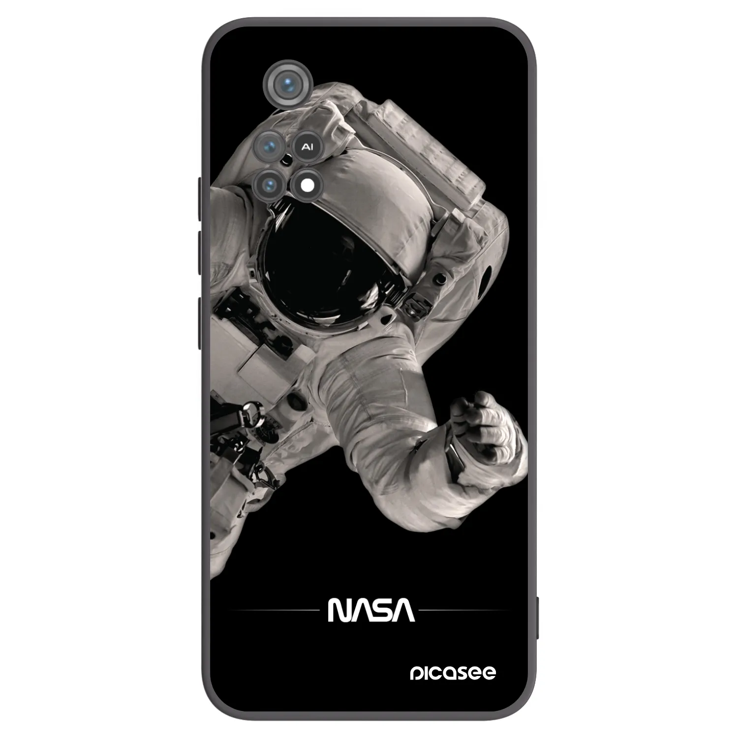 Picasee silikonowe czarne etui na Xiaomi Poco M4 Pro - Astronaut Big