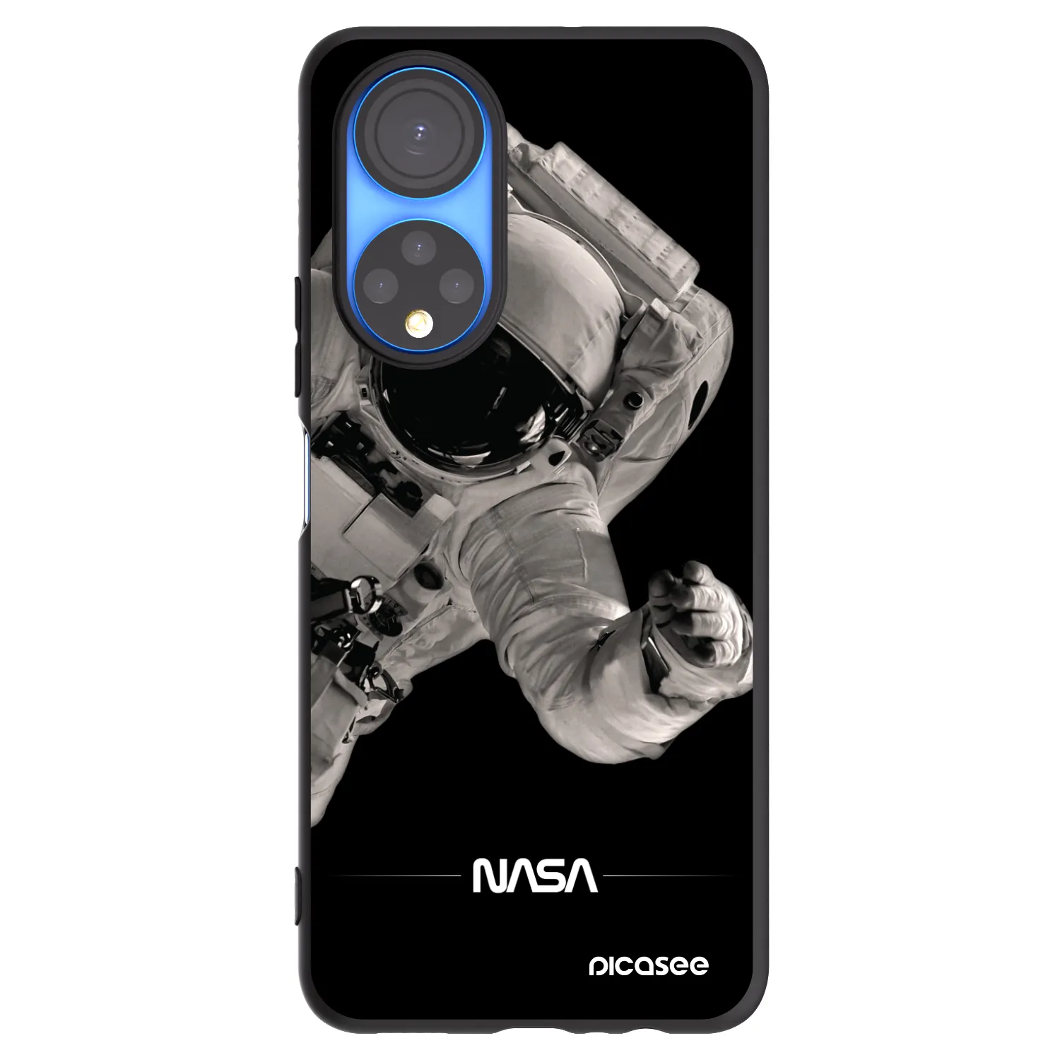 Picasee silikonowe czarne etui na Honor X7 - Astronaut Big