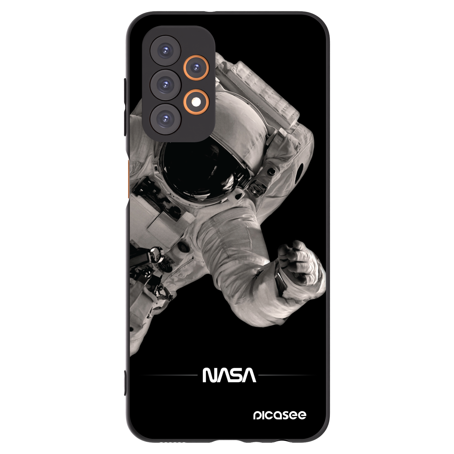 Picasee silikonowe czarne etui na Samsung Galaxy A23 A235F 4G - Astronaut Big