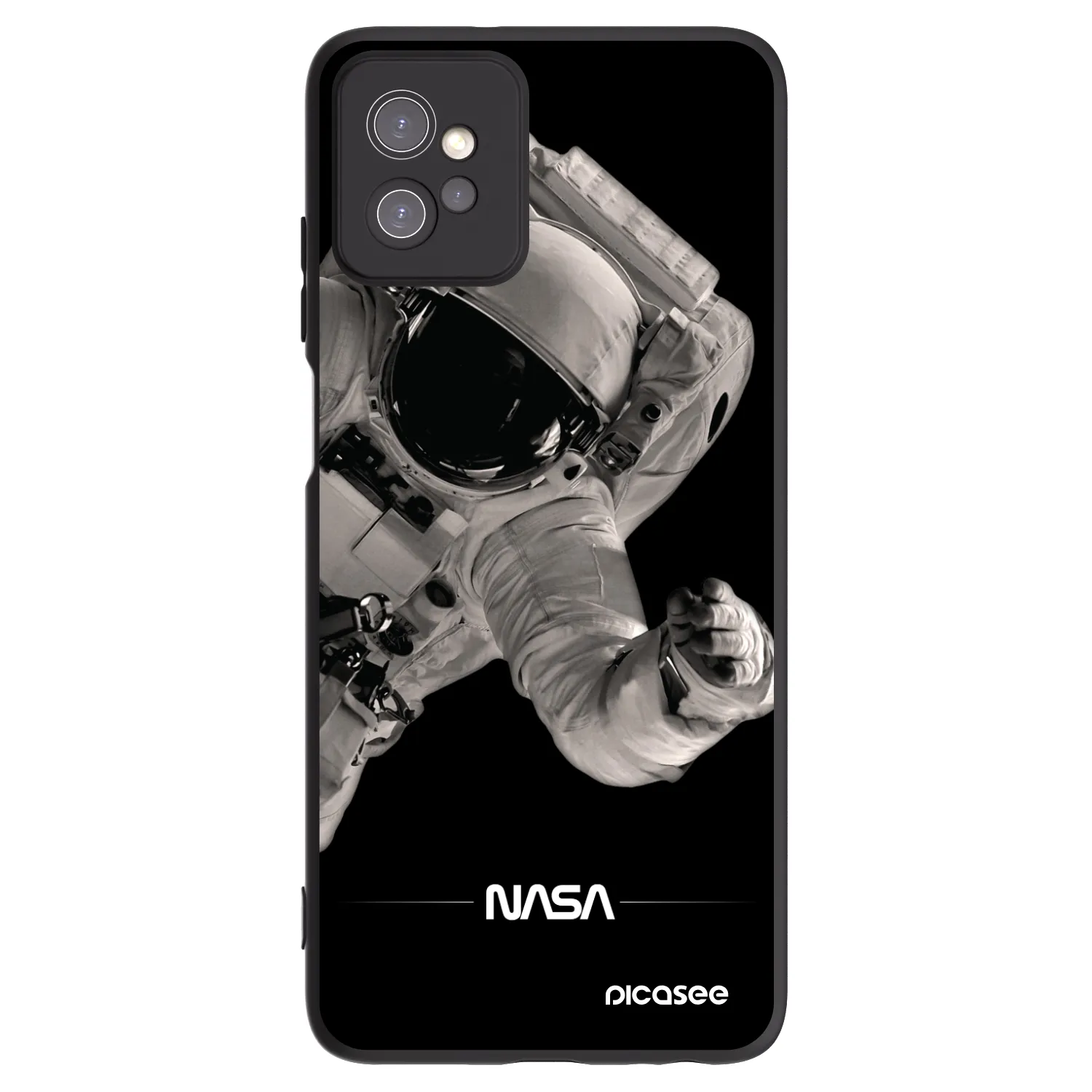 Picasee silikonowe czarne etui na Motorola Moto G32 - Astronaut Big