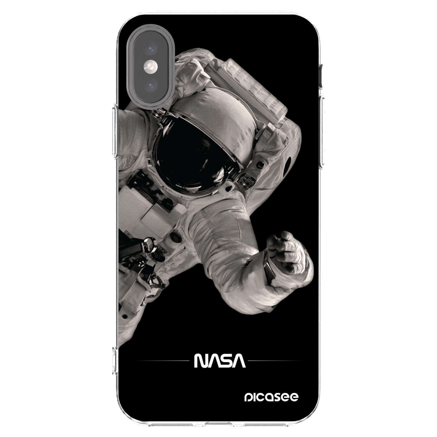 Picasee silikonowe przeźroczyste etui na Apple iPhone X/XS - Astronaut Big