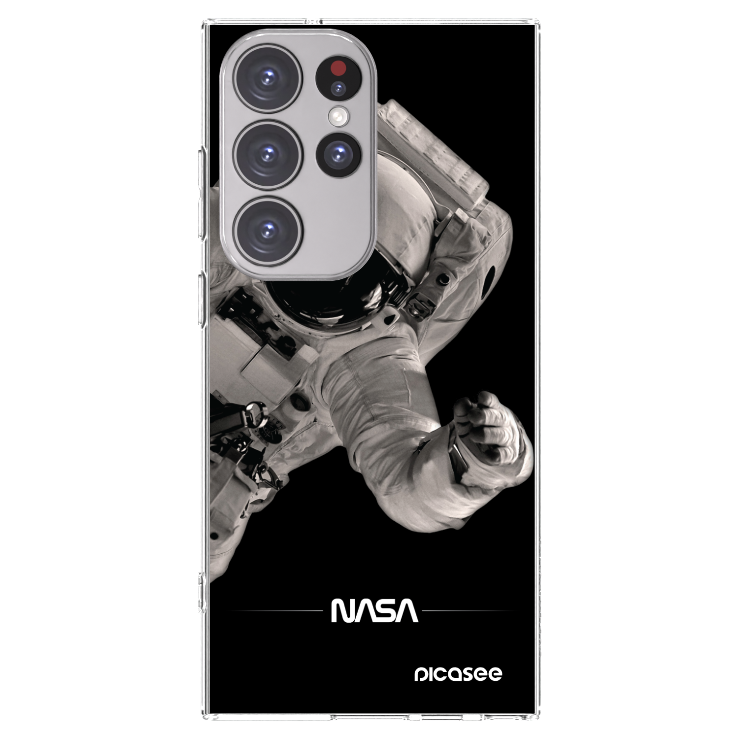 Picasee silikonowe przeźroczyste etui na Samsung Galaxy S23 Ultra 5G - Astronaut Big