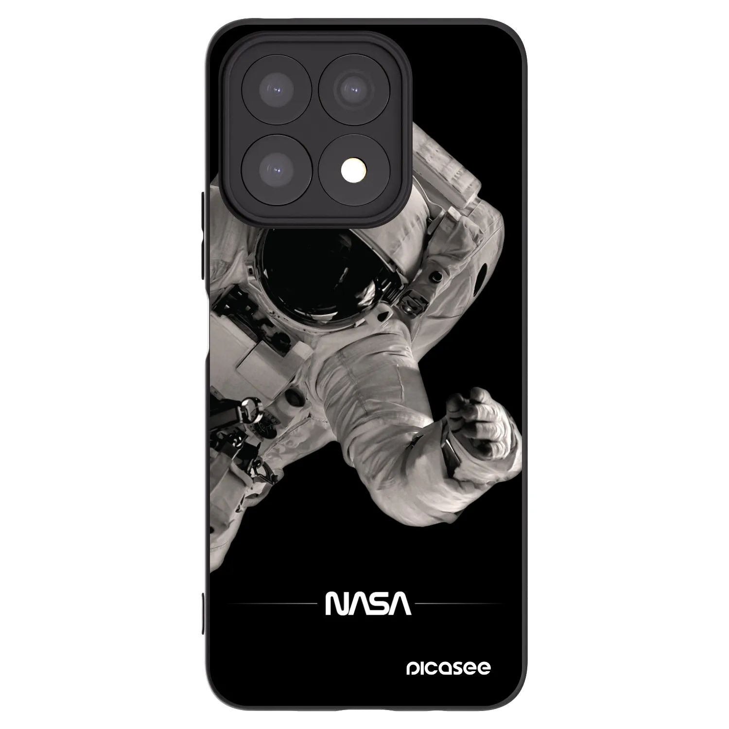Picasee silikonowe czarne etui na Honor X8a - Astronaut Big