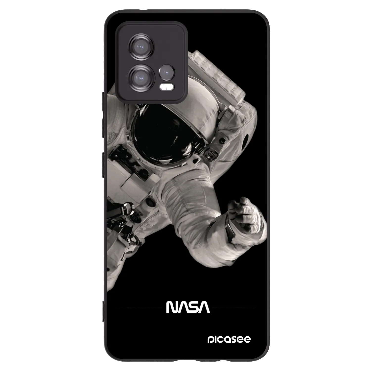 Picasee silikonowe czarne etui na Motorola Moto G72 - Astronaut Big