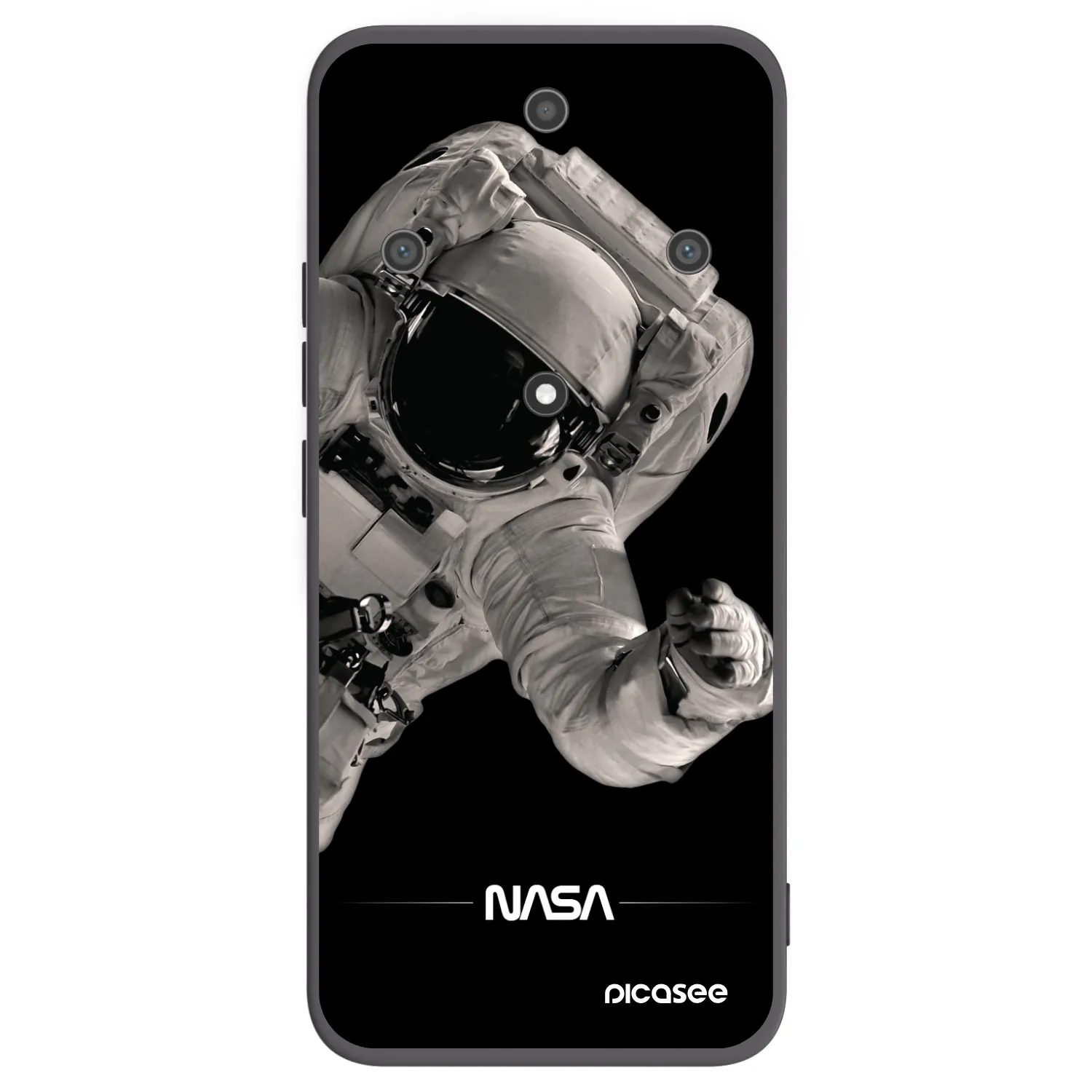 Picasee silikonowe czarne etui na Honor Magic5 Lite 5G - Astronaut Big