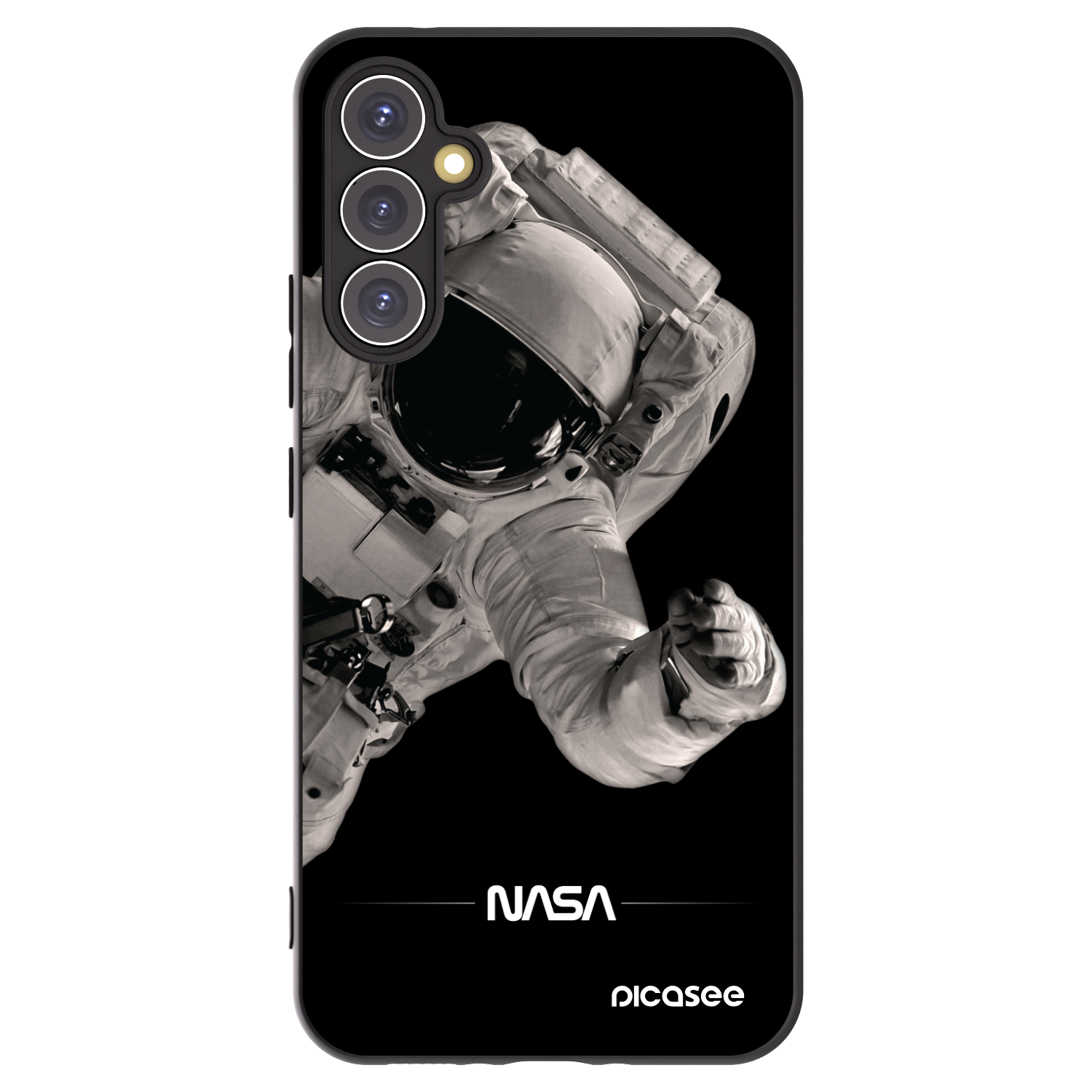 Picasee silikonowe czarne etui na Samsung Galaxy A34 5G A346B - Astronaut Big