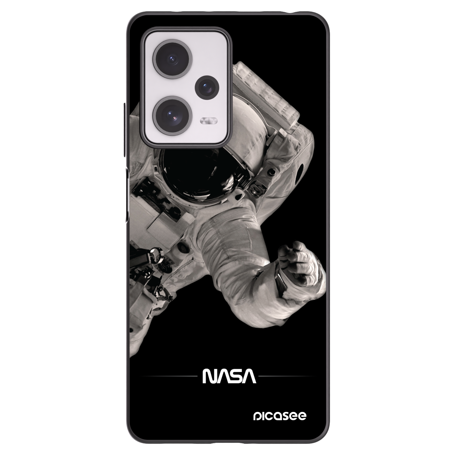 Picasee silikonowe czarne etui na Xiaomi Redmi Note 12 Pro+ 5G - Astronaut Big